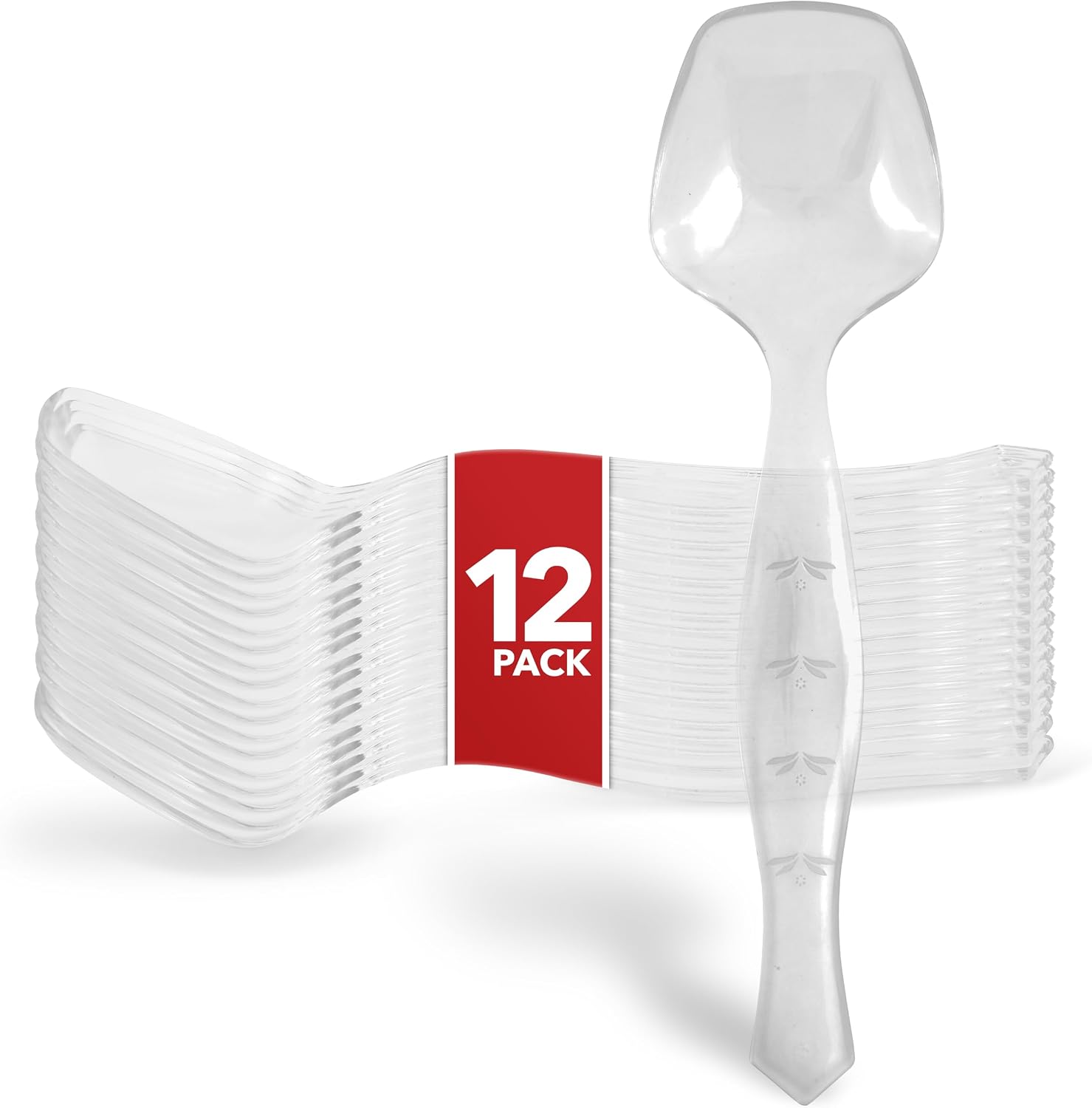 12 Count Clear Plastic Utensils for Catering  Weddings  Holidays  Buffet and Party Use – Stock Your Home